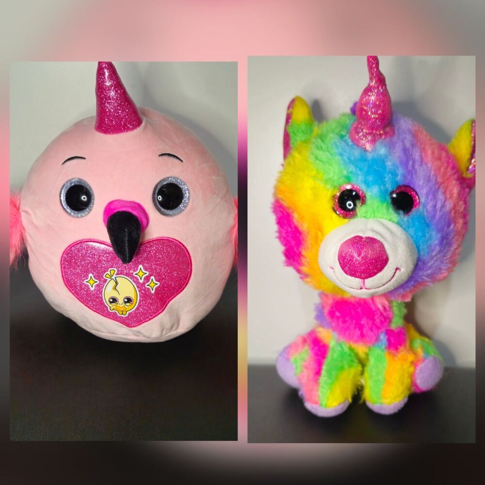 Unicorn Plush Lot Rainbocorns Eggzania Flamingo & HugFun Rainbow Unicat Toys